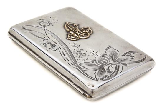 A Russian Silver Cigarette Case 150e39