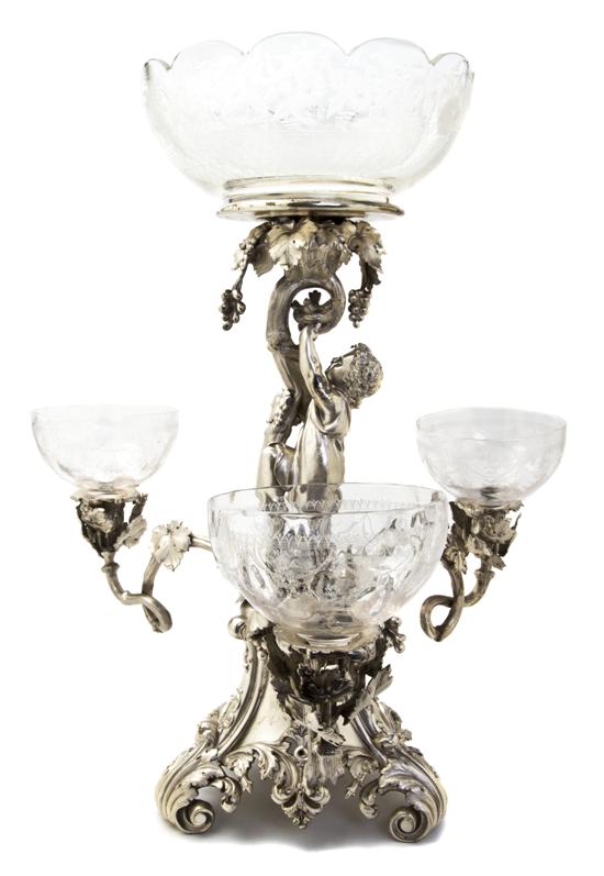  A Silverplate and Etched Glass 150e73