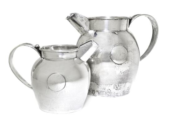 Two Mexican Sterling Silver Pitchers 150e89