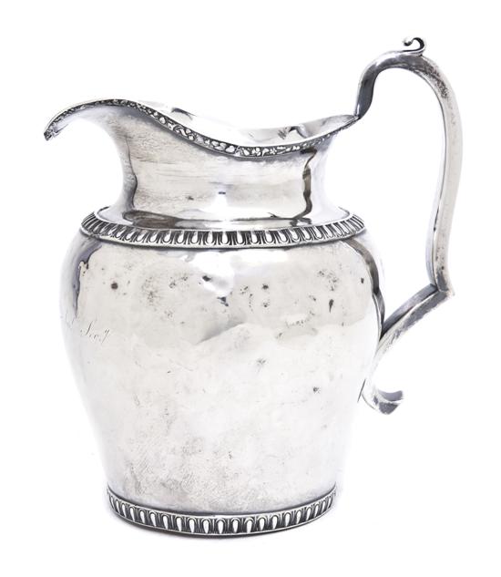 An American Coin Silver Pitcher