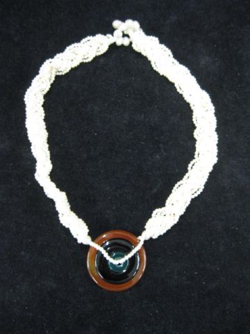 Pearl Agate Necklace multi strand 14e790