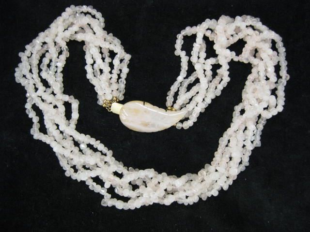 Rose Quartz Necklace six strand