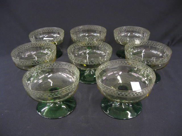 8 Elegant Crystal Dessert Dishes topaz