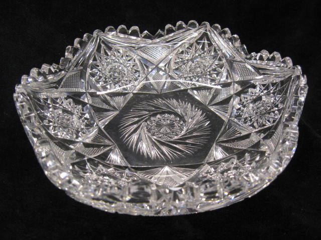 Cut Glass Dish pinwheel starbursts 14e7b6