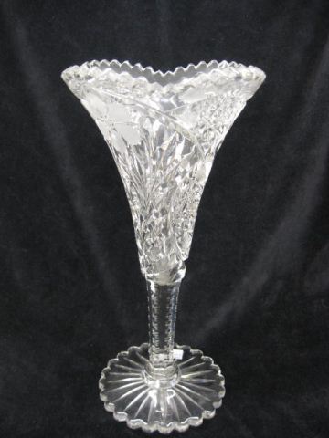 Cut Glass Trumpet Vase brilliant