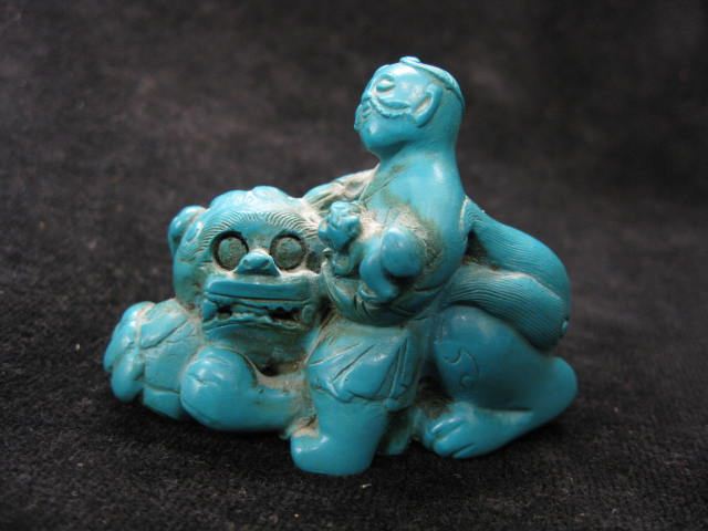 Carved Chinese Turquoise Figurine 14e7bc