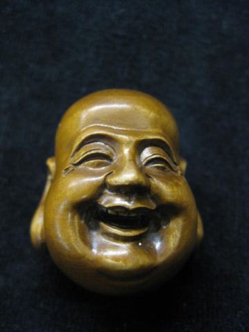 Carved Boxwood Netsuke of a Happy 14e7ca