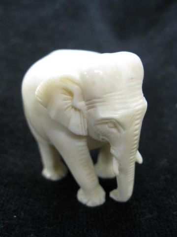 Carved Ivory Figurine of an Elephant