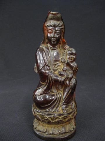 Chinese Carved Amber Figurine of