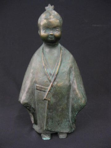 Oriental Bronze of a Child green