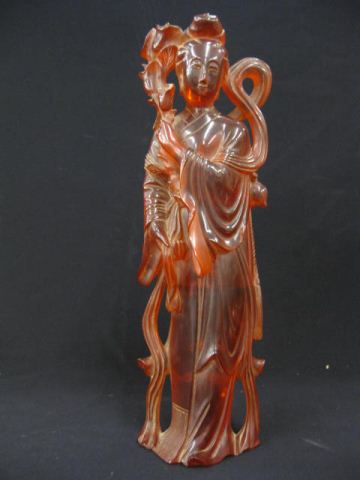 Chinese Carved Cherry Amber Figurineof 14e7e6