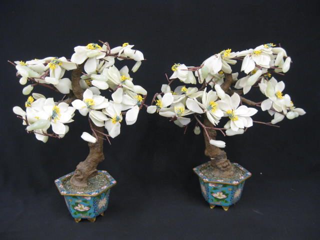 Pair of Chinese jade Tree cloisonne 14e7e3