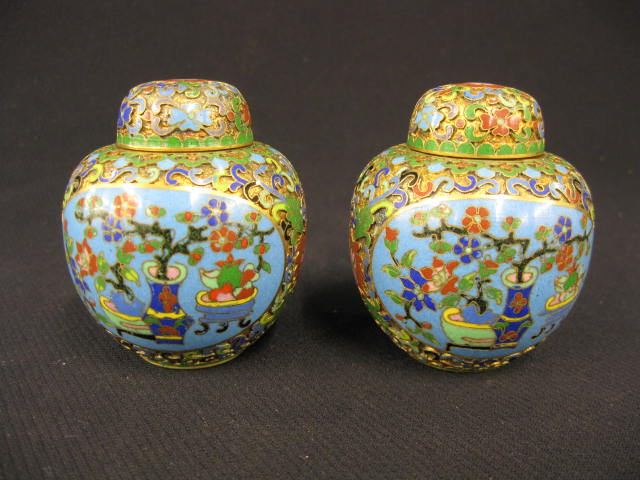 Pair of Chinese Cloisonne Miniature 14e7ef