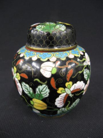Chinese Cloisonne Jar deco butterfly 14e7f4