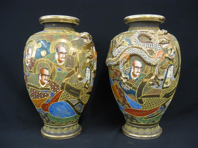 Pair of Japanese Satsuma Pottery 14e7ff