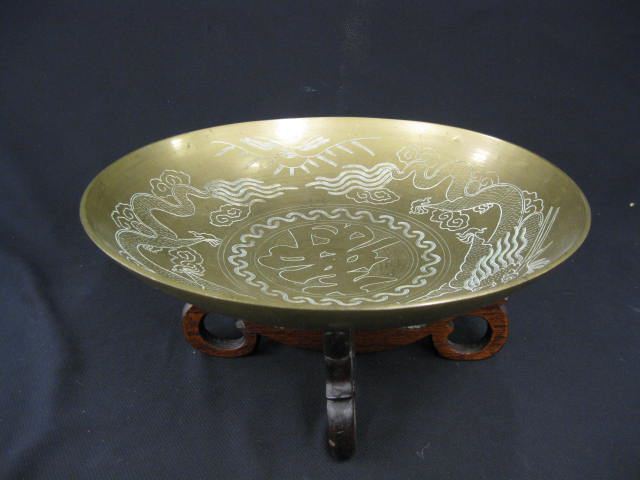 Chinese Brass Bowl dragon decor 14e80e
