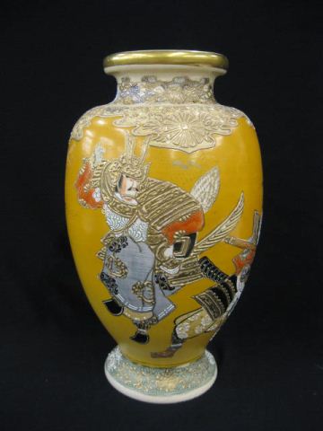 Japanese Satsuma Pottery Vase battle 14e80a