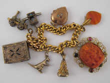 A 15 carat gold charm bracelet