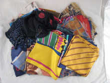A large quantity of silk and other scarves