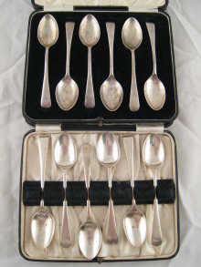 Two cased sets of six Old English pattern