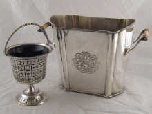 A two bottle silver plated wine container
