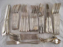 A part canteen of plated cutlery