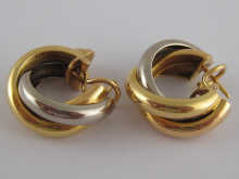 A pair of three colour 18 carat