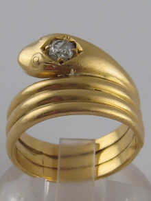 An antique 18 carat gold snake