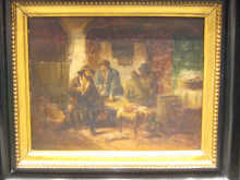 A 19th century oil on pine board