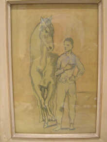 A Picasso print of a horse and