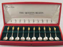 A boxed set of ten hallmarked silver