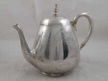 A Victorian silver teapot with 14e9d4