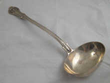 A fine Queens pattern silver soup ladle