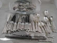 A part canteen of Kings pattern silver