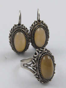 A pair of Russian silver earrings