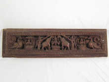 A hardwood Indian carving of various