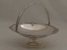 A swing handled cake stand with