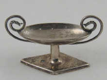 A Russian oval silver salt with snake