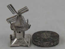 A Dutch silver miniature windmill