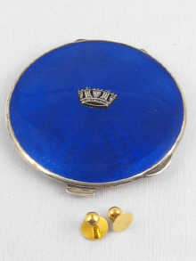 A silver and blue enamel compact 14eb08