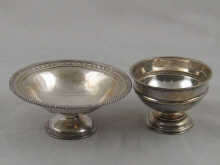 A small silver tazza with beaded