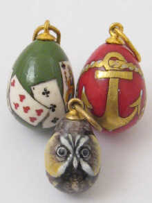 Three Russian gold and enamel egg 14eb3d