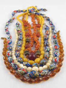 A mixed lot comprising seven necklaces
