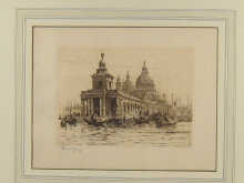 Four etchings of Venice each signed