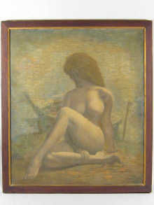 An oil on board nude study of a 14eb6f
