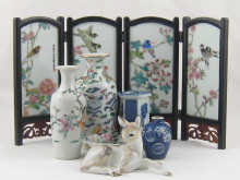 Ceramics. A miniature four fold screen