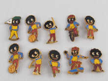 A collection of ten enamel ''Golliwog''