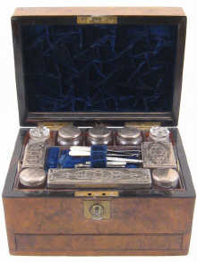 A walnut dressing case with jewellery 14ebb1