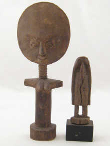 An Ashanti doll ht. 26 cm and an