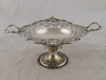 A two handled silver sweet dish